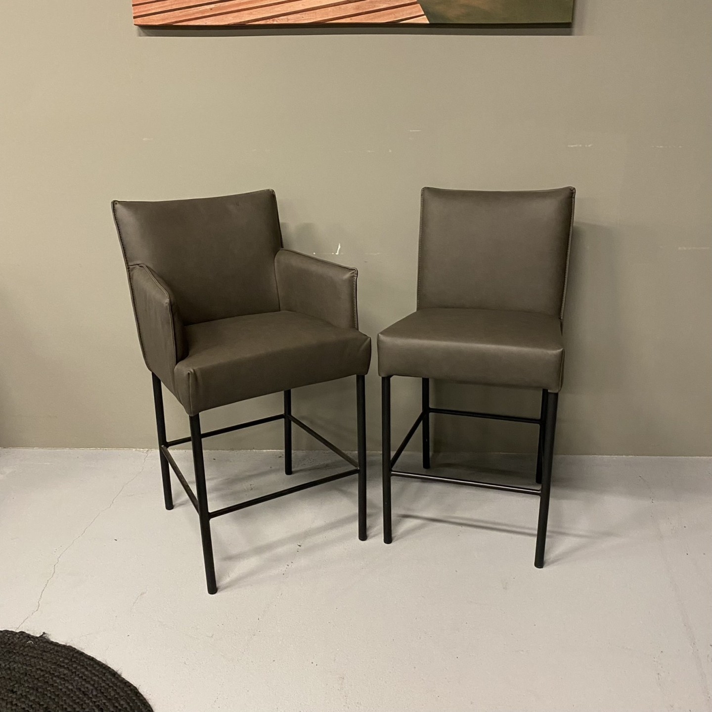 Barstoel Axel | set van 2 | Leder