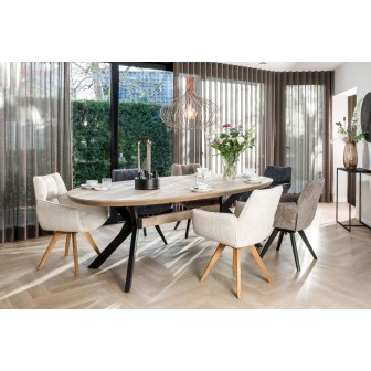 Eetkamertafel Deens Ovaal | Butterfly poot | Mangohout | 220 x 120 cm