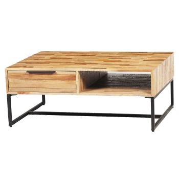 Koffietafel recycled teak | 2 lades | 100x70x40 cm