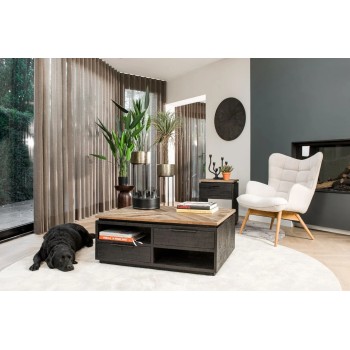 Koffietafel recycled teak | 4 lades | 100x70x40 cm