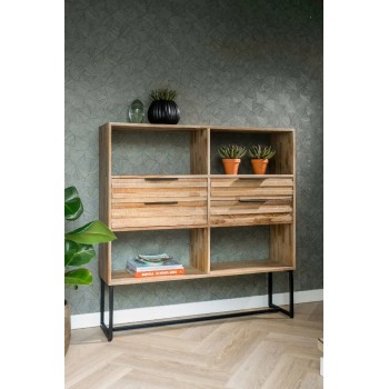 Wandkast recycled teak | 120x30x120 cm