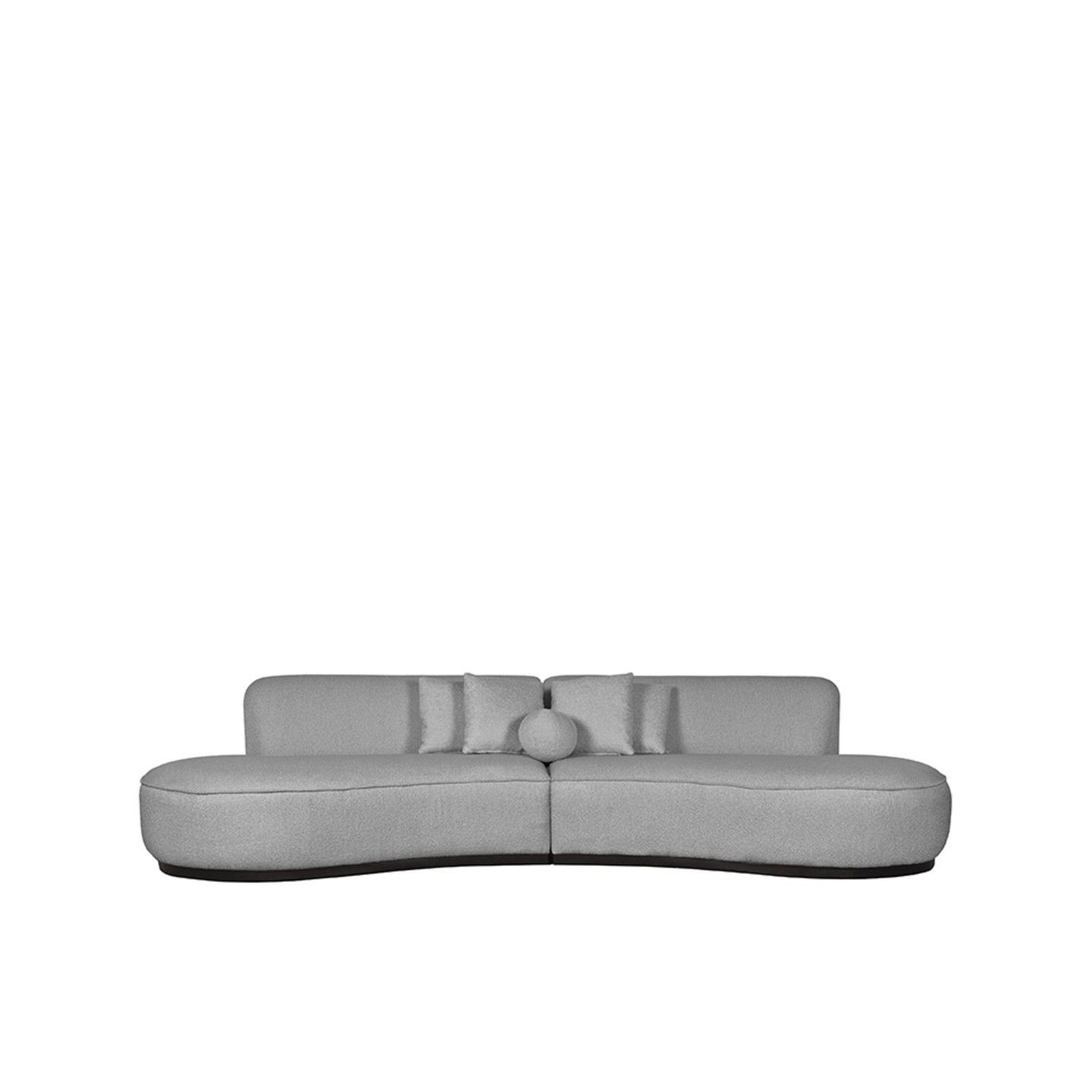 Bank Mori - Grijs - Boucle - 4-Zits