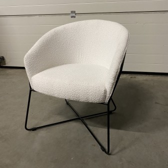 Fauteuil Britisch | Wit| Teddy stof