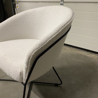 Fauteuil Britisch | Wit| Teddy stof
