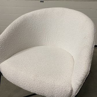Fauteuil Britisch | Wit| Teddy stof