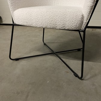 Fauteuil Britisch | Wit| Teddy stof