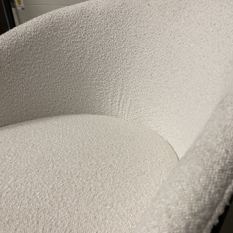 Fauteuil Britisch | Wit| Teddy stof