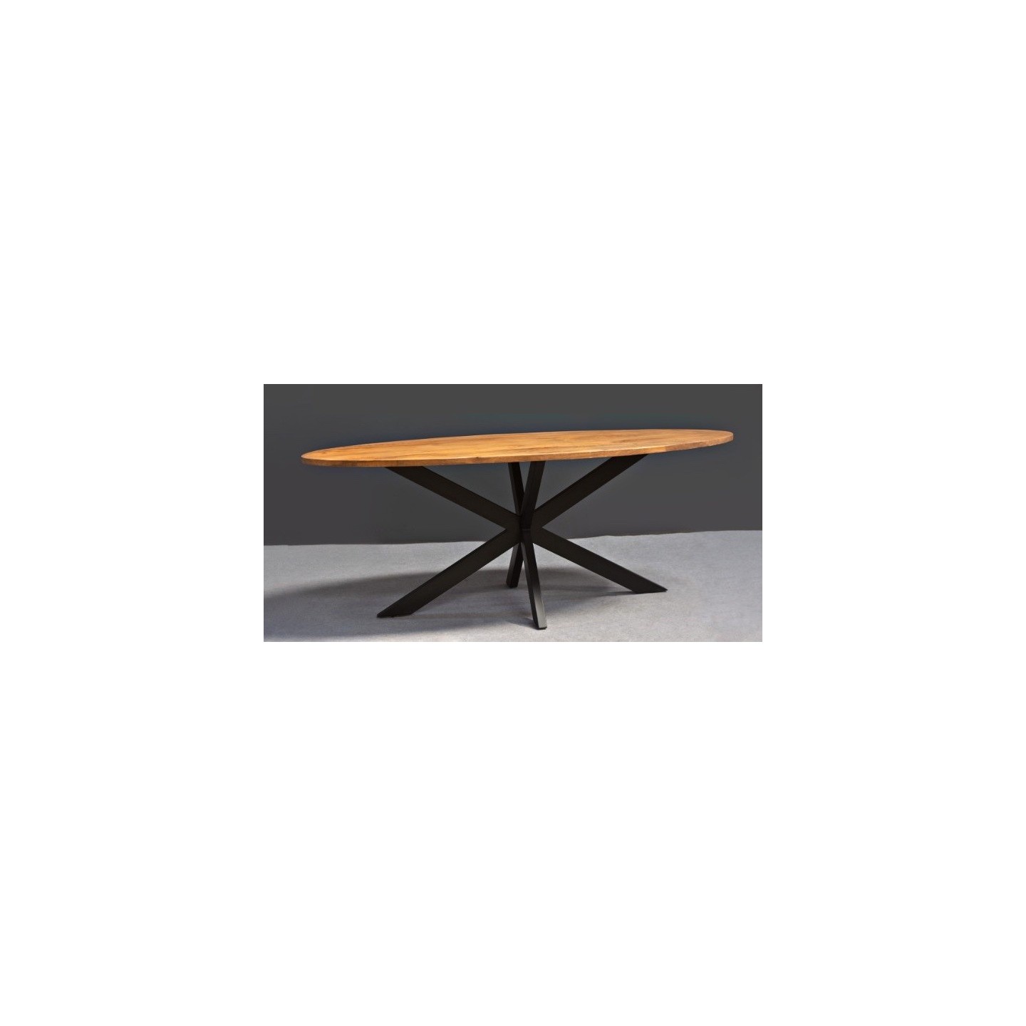 Eetkamertafel Stelvio | Ovaal | 220 x 100 x 2,5 cm | Mangohout Royal Brown