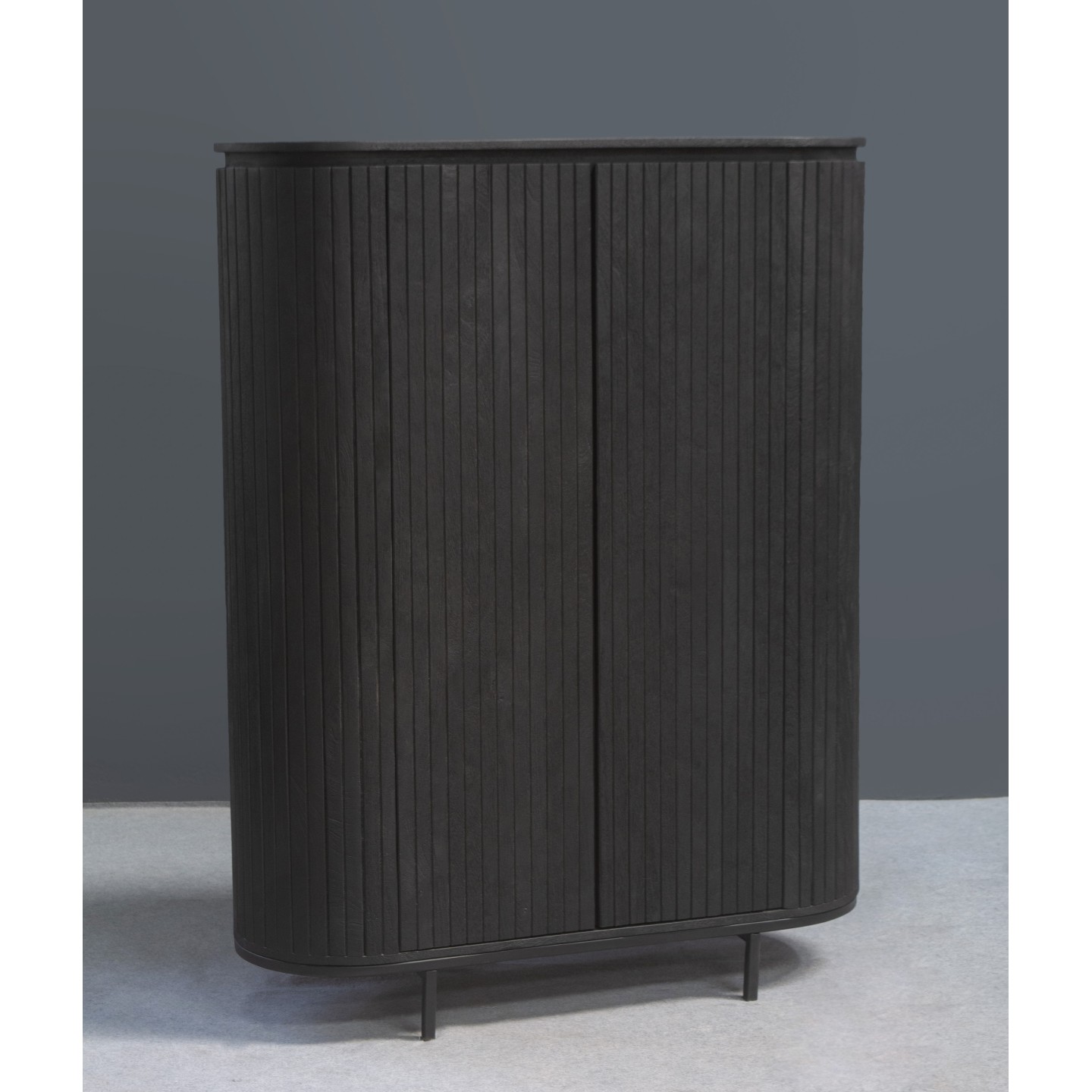 Wandkast Hjorne | Acaciahout | Zwart
