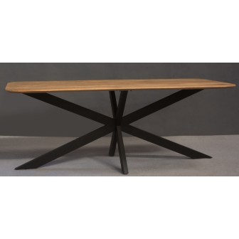 Eetkamertafel Sonara | Verjongd | 220 x 110 x 2,5 cm | Mangohout Royal Brown
