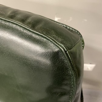 Fauteuil Derek | Groen | Leder | Voetenbankje