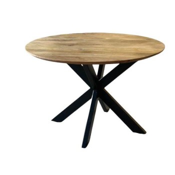 Eetkamertafel Vaals 115 cm rond | Verjongd blad | Spinpoot 