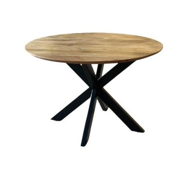 Eetkamertafel Vaals 130 cm rond | Verjongd blad | Spinpoot 