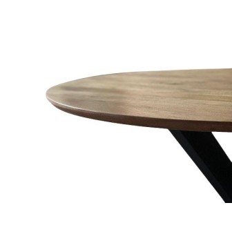 Eetkamertafel Vaals 130 cm rond | Verjongd blad | Spinpoot 