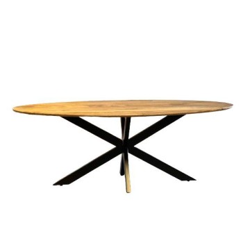 Eetkamertafel Duin | Ovaal 160 cm | Verjongd blad | Spinpoot 