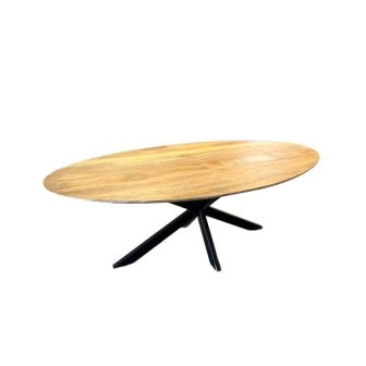 Eetkamertafel Duin | Ovaal 210 x 100 x 77 cm | Verjongd blad | Spinpoot 