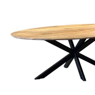 Eetkamertafel Duin | Ovaal 240 x 110 x 77 cm | Verjongd blad | Spinpoot 