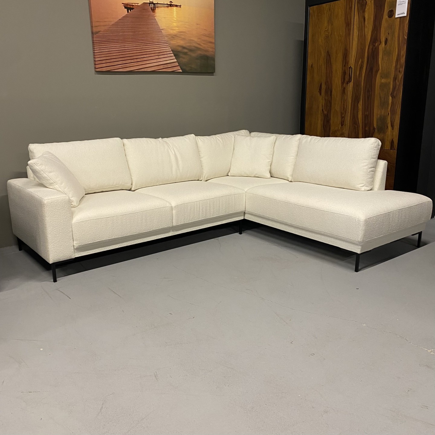 Hoekbank Maltese | 2,5 zits AL + Open eiland Rechts | Alpine Ivory 101
