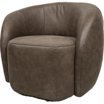 Fauteuil Harlem | Retro Leder | Donkerbruin