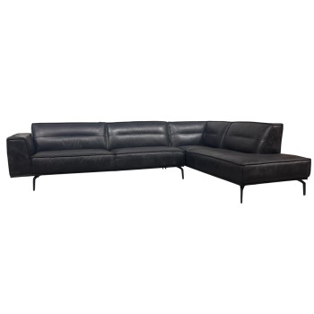 Bankstel Stratos | 3,5 zits + Openeiland | Afrikaleder Superblack