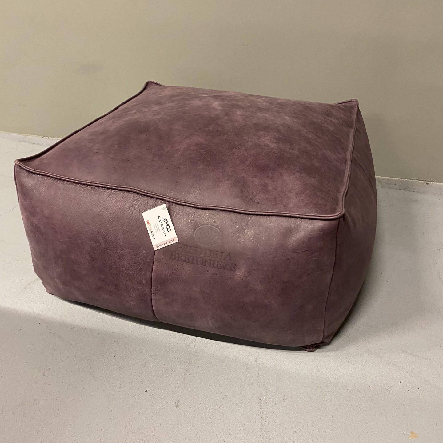 Hocker Athos | Afrika Leder | Aubergine