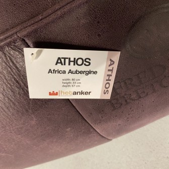 Hocker Athos | Afrika Leder | Aubergine