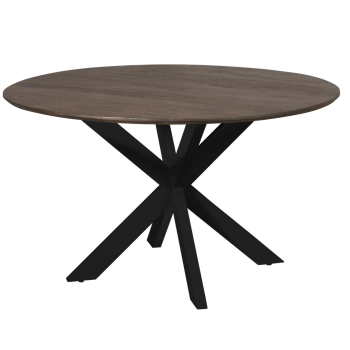 Eettafel Rond Madison Brown | 110 cm | Poot Black