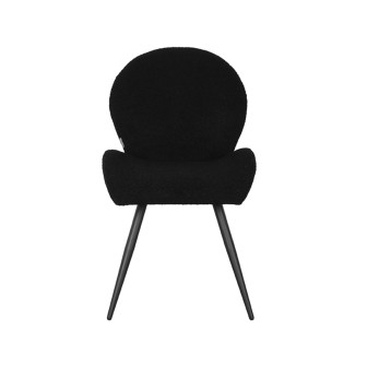 Eetkamerstoel Sky - Zwart - Teddy - Black Frame