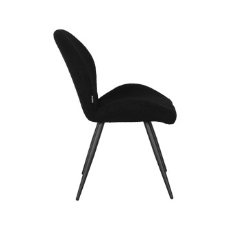 Eetkamerstoel Sky - Zwart - Teddy - Black Frame