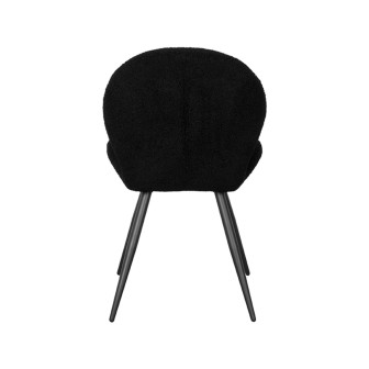 Eetkamerstoel Sky - Zwart - Teddy - Black Frame