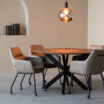 Eetkamertafel Otis - Nature - Mangohout - 130 cm - Rond