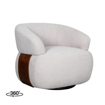 Fauteuil Valenza - Naturel - Boucle - Walnoot Eiken