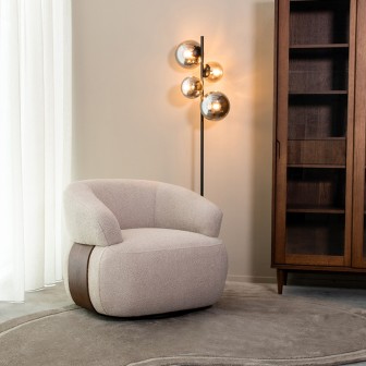 Fauteuil Valenza - Naturel - Boucle - Walnoot Eiken