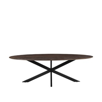 Eetkamertafel James - Espresso - Mangohout - 240 cm - Ovaal