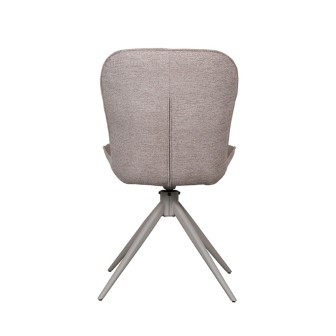 Eetkamerstoel Thorben - Bruin - Microfiber - Taupe Frame
