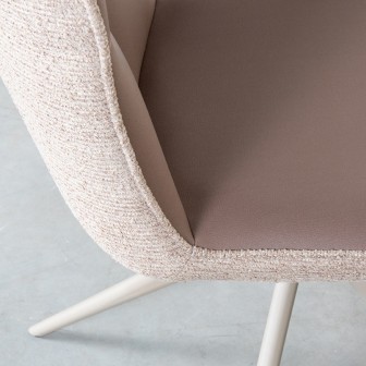 Eetkamerstoel Thorben - Bruin - Microfiber - Taupe Frame