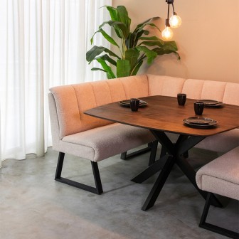 Eetkamertafel Blake - Espresso - Mangohout - 130x130 cm