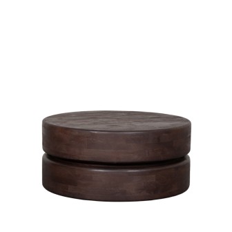 Salontafel Milly - Espresso - Mangohout - 70 cm - Rond