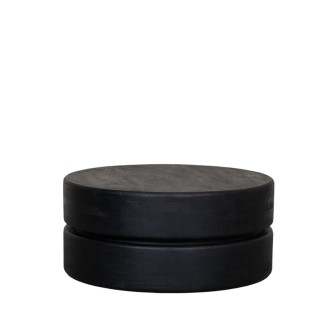 Salontafel Milly - Zwart - Mangohout - 70 cm - Rond