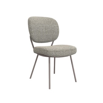 Eetkamerstoel Singapore - Truffel grijs - Boucle - Bronze Frame