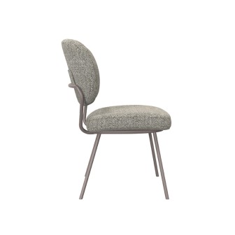 Eetkamerstoel Singapore - Truffel grijs - Boucle - Bronze Frame