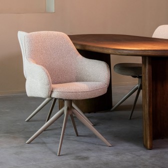 Eetkamerstoel Bern - Naturel - Boucle - Taupe Frame