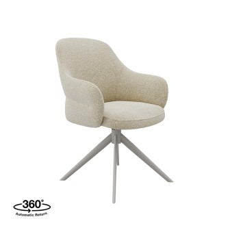 Eetkamerstoel Bern - Naturel - Boucle - Taupe Frame