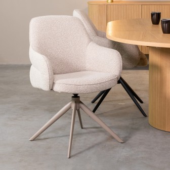 Eetkamerstoel Bern - Naturel - Boucle - Taupe Frame