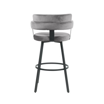 Barkruk Bardio - Taupe - Fluweel - Zithoogte 75
