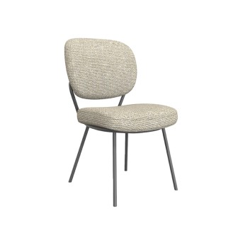 Eetkamerstoel Singapore - Naturel - Boucle - Black Frame