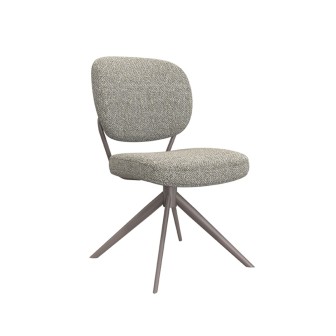 Eetkamerstoel Geneva - Truffel grijs - Boucle - Bronze Frame