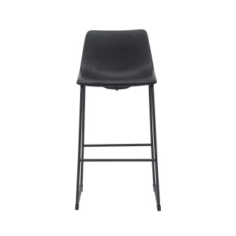 Barkruk Risto - Zwart - PU-Leder - Zithoogte 75