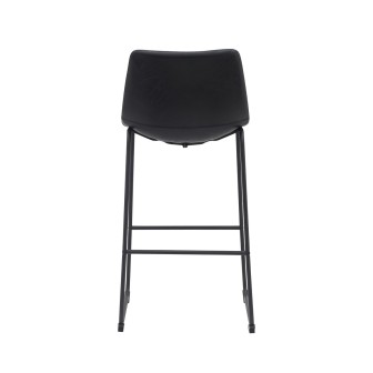 Barkruk Risto - Zwart - PU-Leder - Zithoogte 75