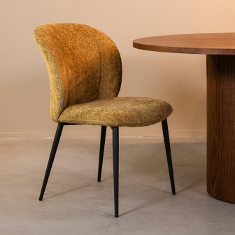 Eetkamerstoel Vino - Mustard - Elite - Black Frame